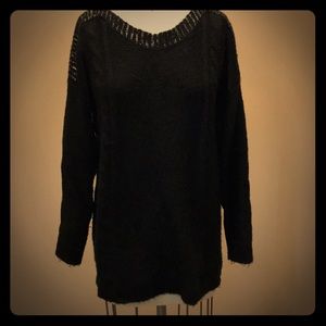 black sweater with silver detail